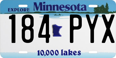MN license plate 184PYX
