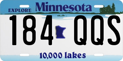 MN license plate 184QQS