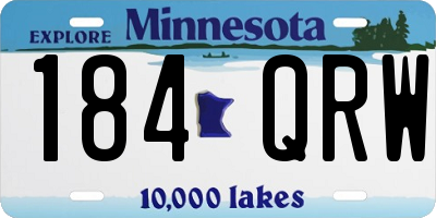 MN license plate 184QRW