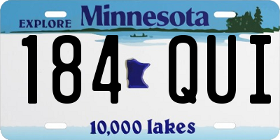 MN license plate 184QUI