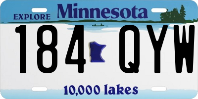 MN license plate 184QYW