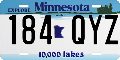 MN license plate 184QYZ