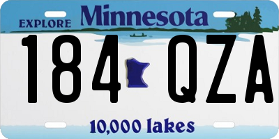 MN license plate 184QZA