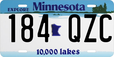 MN license plate 184QZC
