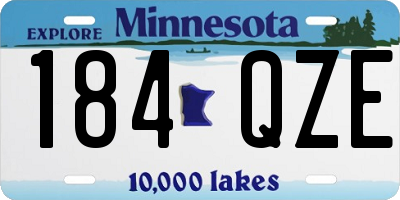 MN license plate 184QZE
