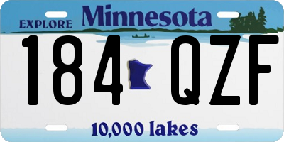 MN license plate 184QZF