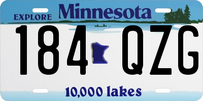 MN license plate 184QZG
