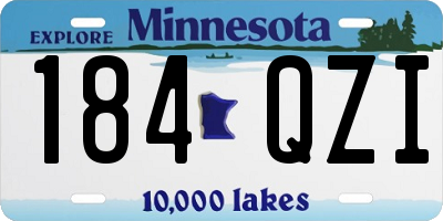 MN license plate 184QZI