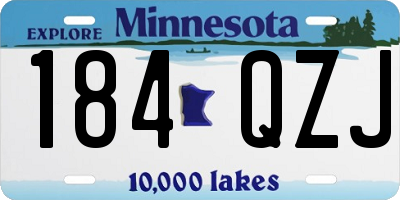 MN license plate 184QZJ