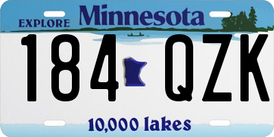 MN license plate 184QZK