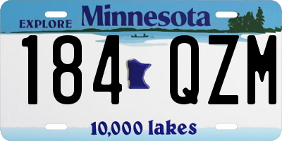 MN license plate 184QZM