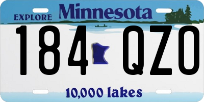 MN license plate 184QZO
