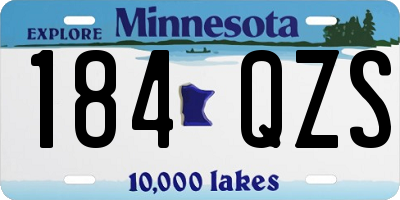 MN license plate 184QZS