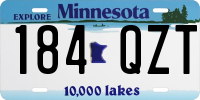MN license plate 184QZT