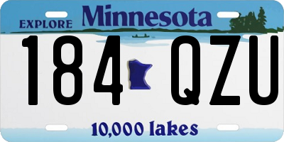MN license plate 184QZU