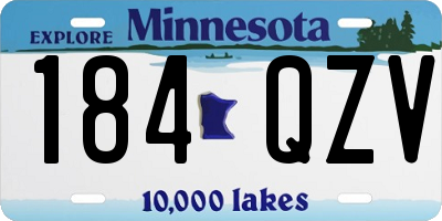 MN license plate 184QZV