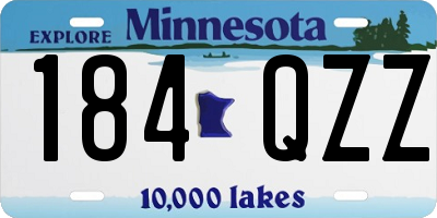 MN license plate 184QZZ