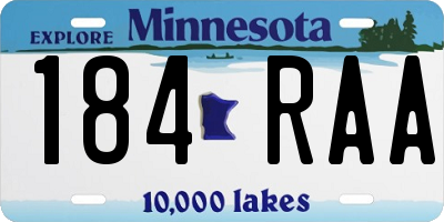 MN license plate 184RAA