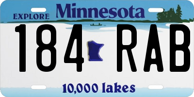 MN license plate 184RAB