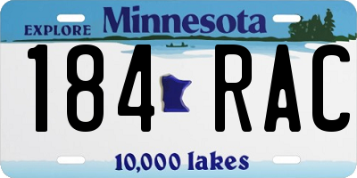 MN license plate 184RAC