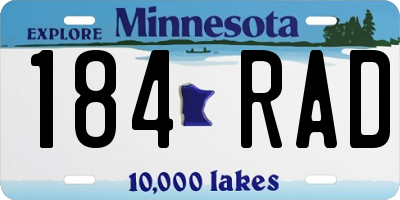 MN license plate 184RAD