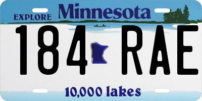 MN license plate 184RAE
