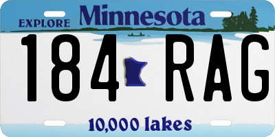 MN license plate 184RAG