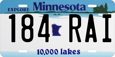 MN license plate 184RAI