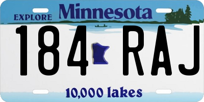 MN license plate 184RAJ