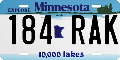 MN license plate 184RAK