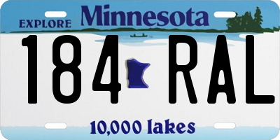 MN license plate 184RAL