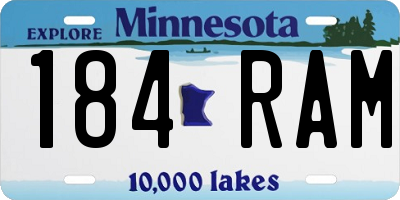 MN license plate 184RAM