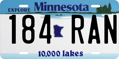 MN license plate 184RAN