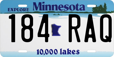 MN license plate 184RAQ