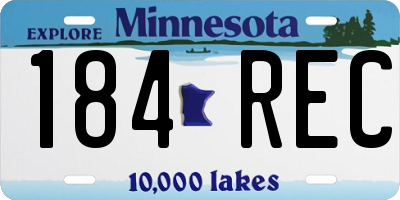 MN license plate 184REC