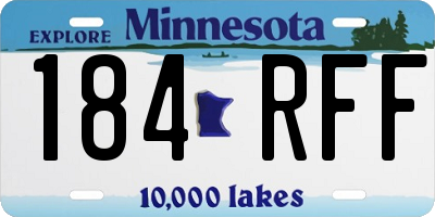 MN license plate 184RFF