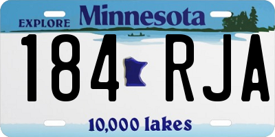 MN license plate 184RJA