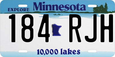 MN license plate 184RJH