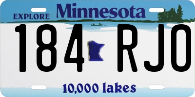 MN license plate 184RJO