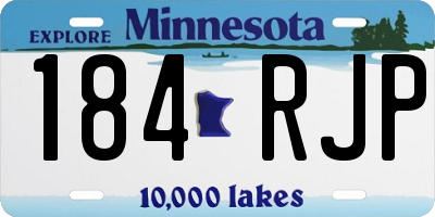 MN license plate 184RJP