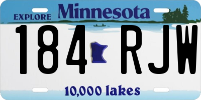 MN license plate 184RJW