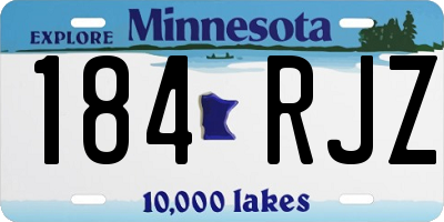 MN license plate 184RJZ