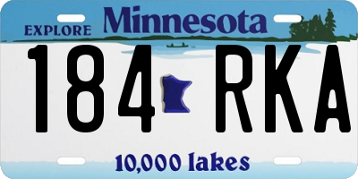 MN license plate 184RKA