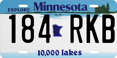 MN license plate 184RKB