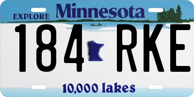 MN license plate 184RKE