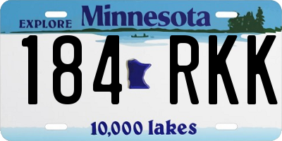 MN license plate 184RKK