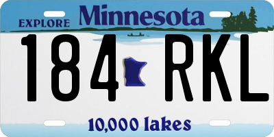 MN license plate 184RKL