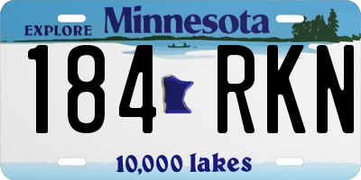 MN license plate 184RKN