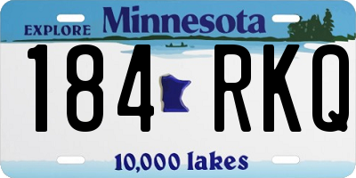 MN license plate 184RKQ