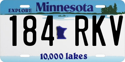 MN license plate 184RKV